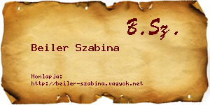Beiler Szabina névjegykártya